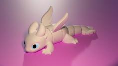 Articulated Dragon Light Fury Cute Flexi 3D Printer Model