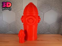 Giant Screw Top Fire Hydrant Container 3D Printer Model