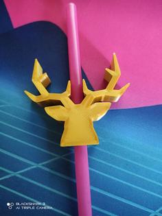 Deer/Stag Straw Topper 3D Printer Model