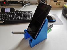 Phone Stand With USB Ports And Penholder 3D Printer Model