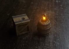 Mini Flicker LED Lantern On Barrel, Crate, Etc 3D Printer Model