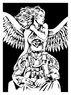 Angel And Soldier Stencil 3D Printer Model