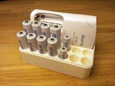 Sanyo Eneloop AA & AAA Rechargeable Batteries Bin 3D Printer Model