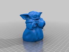 Baby Yoda Holding A Heart 3D Printer Model