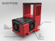 DaVinci E3D V6 Dobuble Fan Carriage. 3D Printer Model