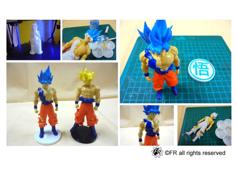 Dragon Ball-Goku Super Saiyan Son Blue & Bottom 3D Printer Model