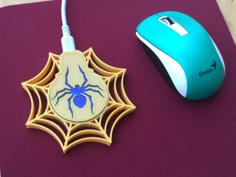 Spiderweb 3D Printed Qi Charger Pad 3D Printer Model