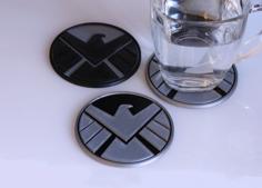 Multi-Color S.H.I.E.L.D. Coaster 3D Printer Model