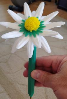 Pen Stem For Flat Flower Daisy 3D Printer Model