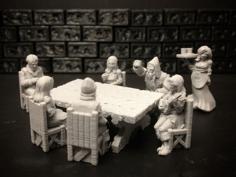 Townsfolke: Tavern Patrons (28mm/32mm Scale) 3D Printer Model