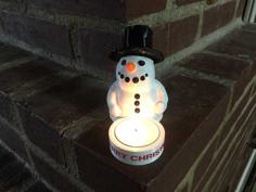 Snowman Tealight 3D Printer Model