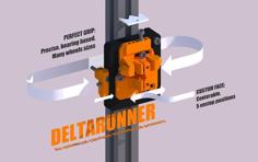 DELTARUNNER, The Universal Delta 3d Printer Carriage For Kossel, Mini, K800 Etc. 3D Printer Model