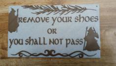 LOTR “No Shoes” Sign 3D Printer Model