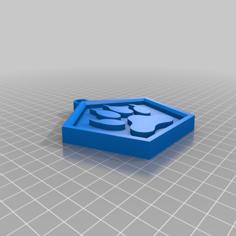 Pentagonal Paw Keychain 3D Printer Model