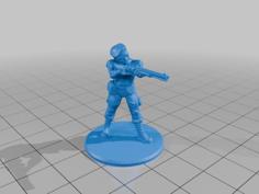 1/56th Scale (28mm) Sci/Fi Security Guards With Cap-lock Muskets. 3D Printer Model