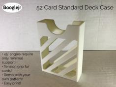 52 Card Standard Deck Holder 3D Printer Model