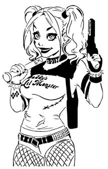 Harley Quinn Stencil 19 3D Printer Model