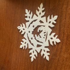 Nativity Snowflake Ornament 3D Printer Model