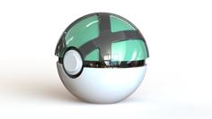 Net Ball – Fully Functional PokeBall With Button And Hinge 3D Printer Model