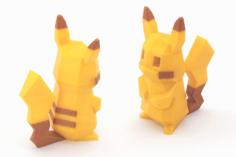 Low-Poly Pikachu – Multi And Dual Extrusion Version 3D Printer Model