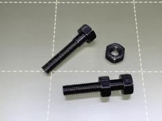 M6-1.0mm Nuts And Bolts (15-30mm) 3D Printer Model