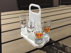 Shot Glass Transporter / Holder (Shot Glas Tragerl) 3D Printer Model