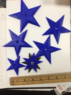 Various Sized Stars With Holes 3D Printer Model