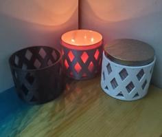 3-wick Candle Holder [Weave Design] (For Bath And Body Works Candles) 3D Printer Model