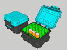 AA Battery Box With Quick Lock 3D Printer Model