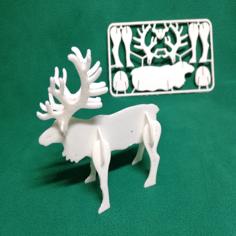 Reindeer Christmas Card Kit 3d Print 3D Printer Model