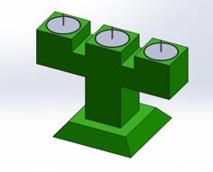 3 Candle Holder Te Light (Candelabro De 3 Velas De Te) 3D Printer Model