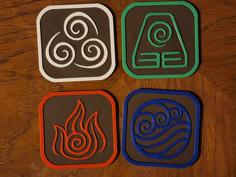 ATLA Elemental Coasters 3D Printer Model