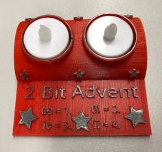 2-Bit Advent Tea Light Holder 3D Printer Model