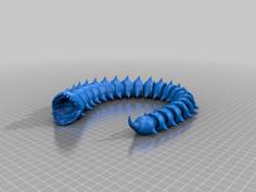 Purple Worm Articulated 3D Printer Model