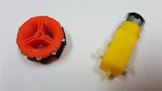 Mecanum Wheel With Rubber Wrapped Rollers For TT Motor 3D Printer Model