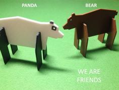 Simple Animals 6 – Bear & Panda 3D Printer Model