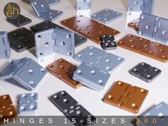 Hinges 360° – 15 Sizes, All Purpose, Print-in-Place 3D Printer Model