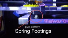 Customizable Spring Footings For Replicator 2/2X Build Plate 3D Printer Model