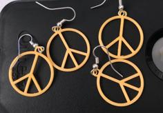 Peace Sign Earrings 3D Printer Model