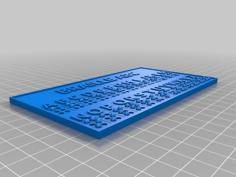 Braille ABC Card (Blinden ABC) 3D Printer Model