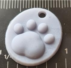 Cat / Dog Paw Pendent / Keyring 3D Printer Model