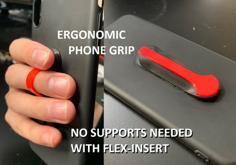 Ergonomic Phone Grip – Handygrip Easy Print 3D Printer Model