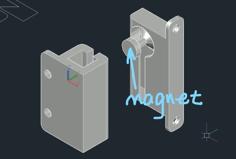 Magnetic Lock (For Drawers) 3D Printer Model