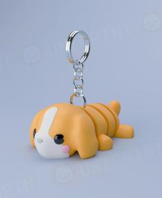 Flexi Dog Keychain 3D Printer Model