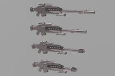 Barrett 50 Cal Bolt Sniper Rifle 3D Printer Model