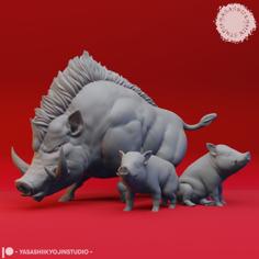 Giant Boar – Tabletop Miniature 3D Printer Model