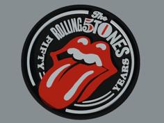 Coasters Rolling Stones, Has 100 Mm In Diameter. Dual Print. 3D Printer Model