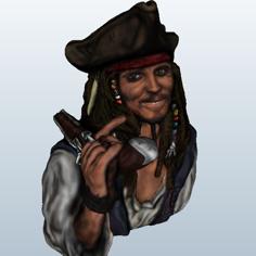 Captain Jack Sparrow 3D Printer Model