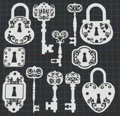 Keys And Locks 2D Wall Art 3D Printer Model