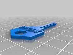 Customizable Five Cylinder Kwikset House Key 3D Printer Model